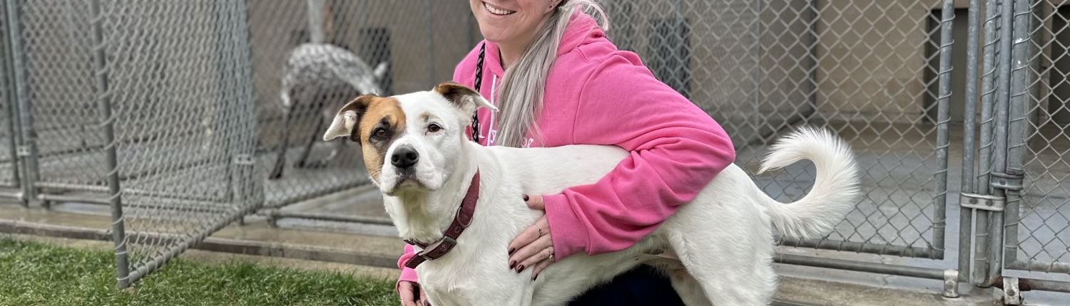 Katie Shull and a Dog