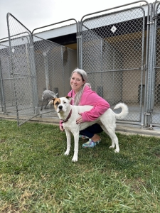Katie Shull and a Dog